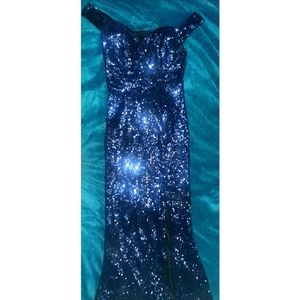 Morgan & Co. Off Shoulder Prom Dress